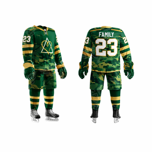 ชุดยูนิฟอร์มฮอกกี้น้ำแข็งสีน้ำเงินแบบขายส่ง ชุดเสื้อ กางเกง และถุงเท้าแบบกำหนดเอง พร้อมชื่อและหมายเลข - Product Image 6