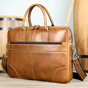 Leather Laptop Messenger Protective Korean Classic Office Bag Durable Backpack Shoulder Carry Brown - Product Image 3