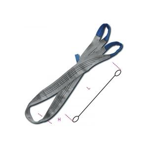 Eslingas de tela de elevación de poliéster (PES) de alta tenacidad, gris, 4t, dos capas con cinturón de ojos reforzados, - Product Image 3