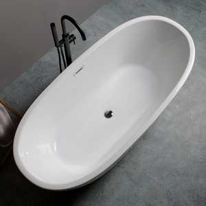 CLARISSA White Acrylic Center Room Bathtub Premium <b>Tubs</b> Product - Product Image 3