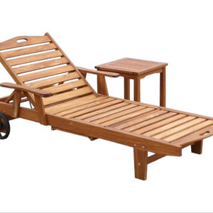 เก้าอี้ไม้สักปรับเอนนอนอาบแดดเฟอร์นิเจอร์กลางแจ้งที่วางแขนสำหรับสวนเลานจ์สระว่ายน้ำเฟอร์นิเจอร์ในสวน - Product Image 1