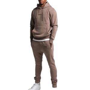 Chándal ajustado de algodón 100% para hombre, pantalones de chándal hasta la rodilla para correr, Sudadera con capucha con chándal de algodón liso en blanco para hombre - Product Image 1