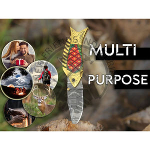 Couteau pliant fait main en acier damas manche en bois personnalisé Artisan chasse en plein air Camping couteau de luxe Support OEM ODM - Product Image 6