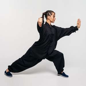 Dernier modèle de costume de kung-fu et de tai-chi personnalisé, 2 pièces (chemise et pantalon), avec impression de logo personnalisée, en polyester/nylon - Product Image 1