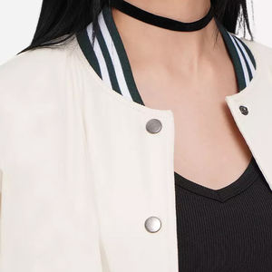 Best-seller Vestes universitaires d'hiver en polaire style cool personnalisé Veste universitaire baseball vintage pour femme - Product Image 5