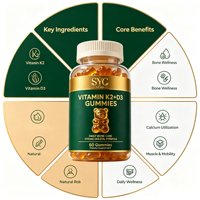 Bonbons gélifiés à la vitamine K2+D3 pour soutenir la défense immunitaire de tout le corps, renforcer les os, prix d'usine OEM ODM en marque privée