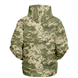 Impression de camouflage personnalisée pulls à capuche coupe ajustée manteau d'hiver à manches longues motif solide sweats à capuche pour hommes - Product Image 2