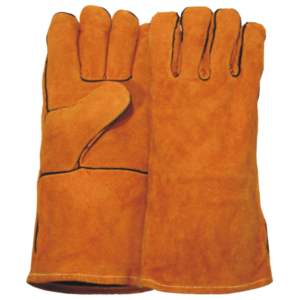 Guantes DE SEGURIDAD DE CUERO dividido de piel de vaca Guantes de soldadura industriales de alta resistencia a la abrasión por chispa Trabajo anticorte Construcción - Product Image 1
