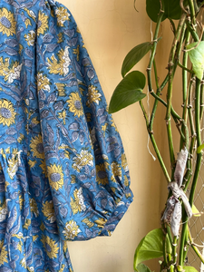 Vestido bohemio de talla grande, vestido de verano para mujer, vestido hippie de algodón con estampado de bloques - Product Image 3