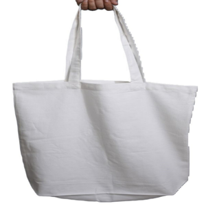 <b>Large</b> Designer Recycled Organic 100% <b>Plain</b> Cotton Shopping Tote Bag Reusable <b>Canvas</b> with Custom Printed Logo Eco-Friendly - Product Image 1