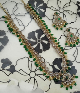 INDIAN TRADITIONAL and FASHIONABLE COPPER <b>JEWELLERY</b> BRIDAL WEDDING <b>JEWELLERY</b> <b>SET</b> for WOMEN EARRINGS and NECKLACE <b>SET</b> - Product Image 1