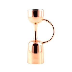 Jigger en acier inoxydable avec poignée, outil de mesure de précision pour cocktails, avec prise en main facile, versement équilibré et double capacité précise - Product Image 3