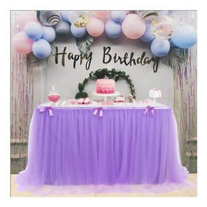 Velvet Waterproof Oilproof Disposable Table Skirt for Wedding <b>Party</b> Banquet Custom Color & Size <b>Party</b> Table Decoration - Product Image 3