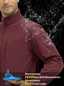 Men's Customizable Softshell Winter <b>Jacket</b> Wholesale Fleece Polyester Fabric <b>Showerproof</b> Zipper Pockets Changeable Weather - Product Image 3