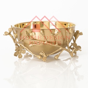 Centres de table de service uniques/prix de gros bol en métal de forme ronde pour Fruits et aliments secs/bol à fleurs sur piédestal de dernière conception - Product Image 6