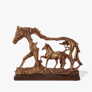 Décoration de bureau à domicile Petite taille Plaqué Bronze Vintage Fait à la main Cheval de marche Statue Sculpture en métal à bas prix - Product Image 4