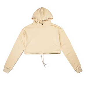 Sudadera Corta Informal con Capucha para Mujer, Nueva Llegada, MOQ Bajo, con Logotipo Personalizado en la Parte Delantera, 100% Algodón, Invierno - Product Image 1