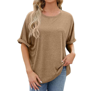 Wholesale Custom 100% Cotton Oversize T-<b>Shirts</b> for <b>Women</b> Hip Hop Style Drop Shoulder Streetwear Casual Print Logo Short Length - Product Image 1