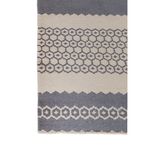 Alfombra de Lana Tejida Plana Indusbar ADWL-75, Gris y Negro a Rayas, Estilo Kilim Abstracto, para el Hogar, Pasillo, Alfombra Rectangular de Yute para el Suelo del Hogar - Product Image 4