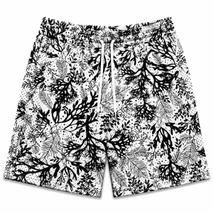 Shorts en maille tie-dye pour homme, décontractés, respirants, avec cordon de serrage à la taille, short de sport, motif vert et blanc, tissu tricoté - Product Image 6