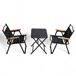 Polyester <b>Foldable</b> Minimalist Lemon Tea <b>Table</b> & 2 <b>Chairs</b> Set-CBCF294 - Product Image 1