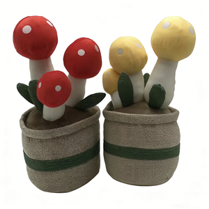 Juguete de Peluche Personalizado de Hongo Rojo, Blanco y Amarillo con Manchas, Suave y Relleno, en Maceta de Lino, para Niños de 2 a 4 Años, Unisex - Product Image 1