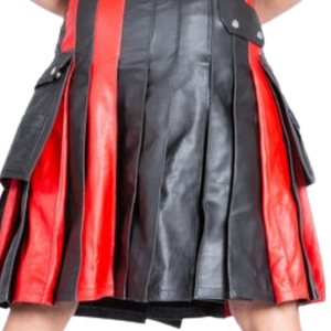 Eros Leatherette Kilt Black Faux Leather Fetish Clubwear Skirt - Product Image 5