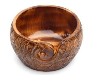 Récipient de projet de tricot de bol de fil en bois tourné à la main pour la couture au meilleur prix du fournisseur indien - Product Image 5