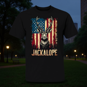 Maglietta promozionale Jackalope con bandiera americana Urban Wildlife - Product Image 3