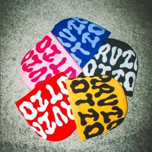 หมวกถักนิตติ้งสำหรับฤดูหนาวที่มีโลโก้ทั้งหมดหมวกผ้าขนแกะแจ็คการ์ดแบบมีลายกะโหลกโบว์ดีไซน์ใหม่ตามสั่ง - Product Image 5