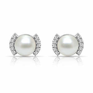Elegantes Pendientes de Perlas de Plata 925 con Forma de Bola y Circonita, Modernos y Clásicos para Bodas, Compromisos, Fiestas o Regalos - Product Image 5