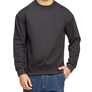 Custom <b>Black</b> Heavyweight Sweatshirt <b>Men</b> Oversized Drop Shoulder Crewneck Pullover Blank Plain Streetwear Wholesale - Product Image 1