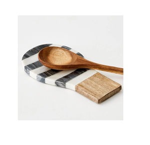 Soporte de cuchara de mármol de diseñador con mango de madera para utensilios de cocina Producto más popular - Product Image 6