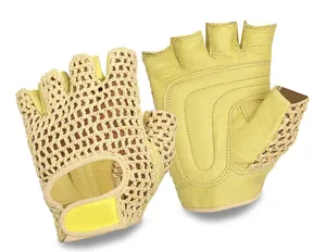 Guantes de Ciclismo Negros de Medio Dedo, Ecológicos, Ligeros, Cómodos, Transpirables, para Deportes, Ciclismo, con Dorso de Crochet Blanco - Product Image 2