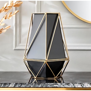 Royale Zion Modern Design Large Metal <b>Vase</b> for Office Living Room Multifunctional Flower Pot Aluminium <b>Copper</b> Wood for Weddings - Product Image 1