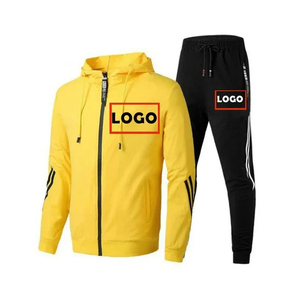 Logo personnalisé mode hommes survêtement printemps automne hommes fermeture éclair sweats à capuche + pantalon 2 pièces ensembles Streetwear veste costume homme vêtements - Product Image 4