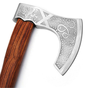 Hache Tomahawk en acier damassé de qualité industrielle faite à la main professionnelle avec manche en bois exportateur de bord tranchant fabricant pakistanais - Product Image 4