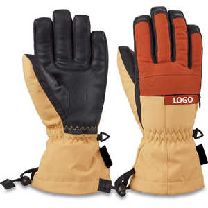 Fournisseur direct d'usine, gants de snowboard et de ski pour hommes sur mesure, cuir de haute qualité, imperméables, isolés, respirants, doigts entièrement couverts - Product Image 1