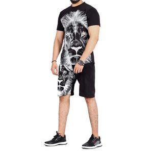 Nouvelle mode Ensemble de short imprimé Lion complet pour hommes ensemble de short imprimé deux pièces sur mesure en gros pas cher Fitnesswear ensemble de short - Product Image 5
