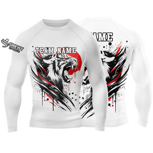 MMA Rash Guard Camisa de compresión Manga larga UPF 50 + Protección solar Fabricante OEM personalizado Spandex/Poliéster Estiramiento - Product Image 6