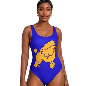 Sigma Gamma Rho barboncino intero costume da bagno HBCU greco Sorority abbigliamento 82 poliestere 18 Spandex cloro resistente a 4 vie - Product Image 1