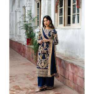 ชุดสلوارคามีซผ้าจอร์เจตต์สำหรับผู้หญิง ดีไซน์หรูหราทันสมัย ปักด้วยด้ายซารี เหมาะสำหรับงานปาร์ตี้และใส่ในชีวิตประจำวัน แห้งเร็ว ความยาวระดับเข่า ใส่ได้ทุกฤดู - Product Image 5