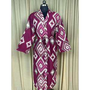 Cárdigan tipo bata de mezcla de lana de yak para mujer, con estampado de diamantes rosas, cómodo para el invierno, estilo romántico, ropa de estar por casa con bolsillos, abrigo de casa tejido original, ODM - Product Image 1