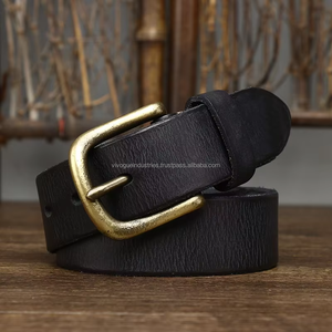 Ceintures en cuir de vachette de qualité supérieure pour hommes, ceintures décontractées classiques pour le travail, la tenue de ville, avec boucle en alliage tressée - Product Image 5