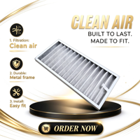 Filter Udara Panel Primer Lipat G4 yang Dapat Dicuci, Bingkai Aluminium, Pre Filter HVAC untuk Sistem Udara Segar & Pendingin Udara Sentral