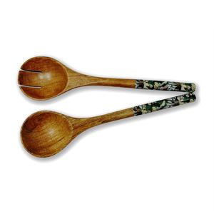 Serveurs à salade Palm fabriqués en Inde Serveur à salade en bois Ustensile Ensemble d'outils de cuisine - Product Image 5