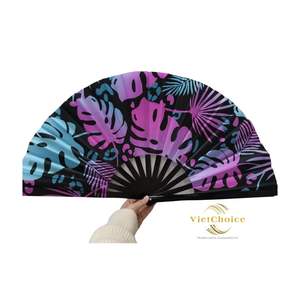 Precio barato personalizado arte popular tradicional bambú plegable ventilador de mano con tela hecha a mano para regalos hechos en Vietnam - Product Image 5