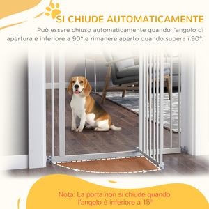 PawHut Push Fit Extensible Porte Chien avec Fermeture Automatique Hauteur 76.2cm, Blanc - Product Image 5