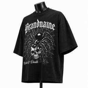 เสื้อยืดพิมพ์ลายกราฟิกโกธิคขนาดใหญ่พิเศษสำหรับผู้ชาย ผ้าคอตตอนหนานุ่ม สไตล์สตรีทแวร์ - Product Image 3