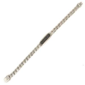 Bracelet gourmet en argent sterling 925 avec cristaux de zircon noir - Product Image 3